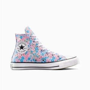 Converse Pink and Blue Floral High-Tops